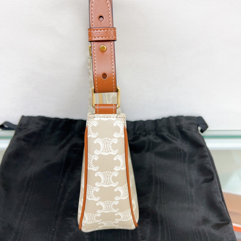 Celine Ava Medium 腋下包中號 米灰色-3