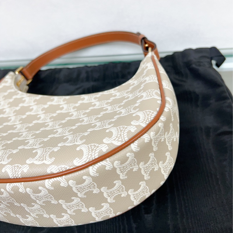 Celine Ava Medium 腋下包中號 米灰色-8