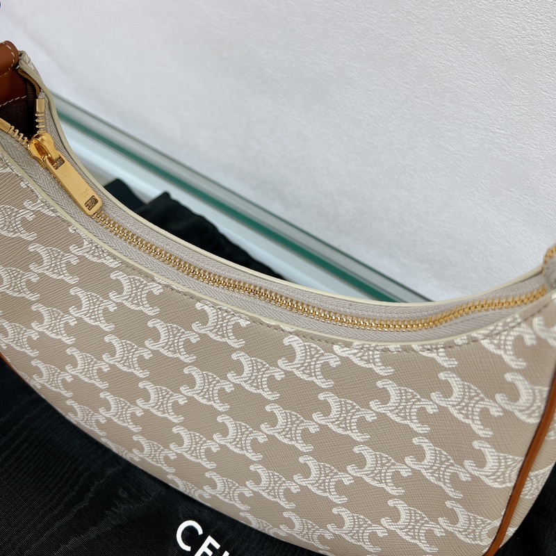 Celine Ava Medium 腋下包中號 米灰色-10