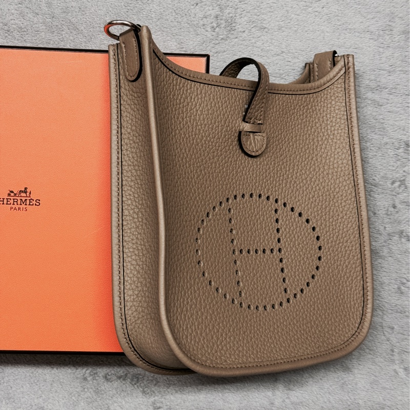 Hermes Mini Evelyne 16 馬爾法米色 絕美-2