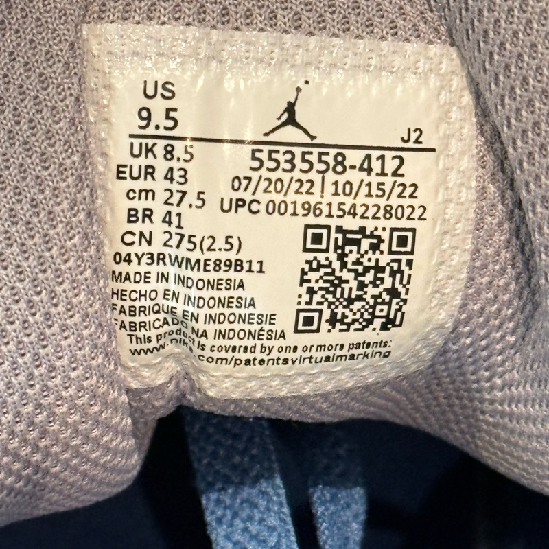 Nike Air Jordan 1 Low藍白灰 藏藍色 灰勾 白藍 籃球鞋 553558-412-21