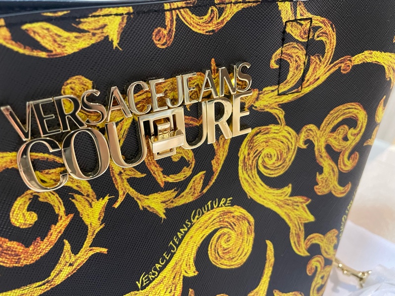 Versace 凡賽斯 全新品 黑標金花托特 手提包/斜背包-2