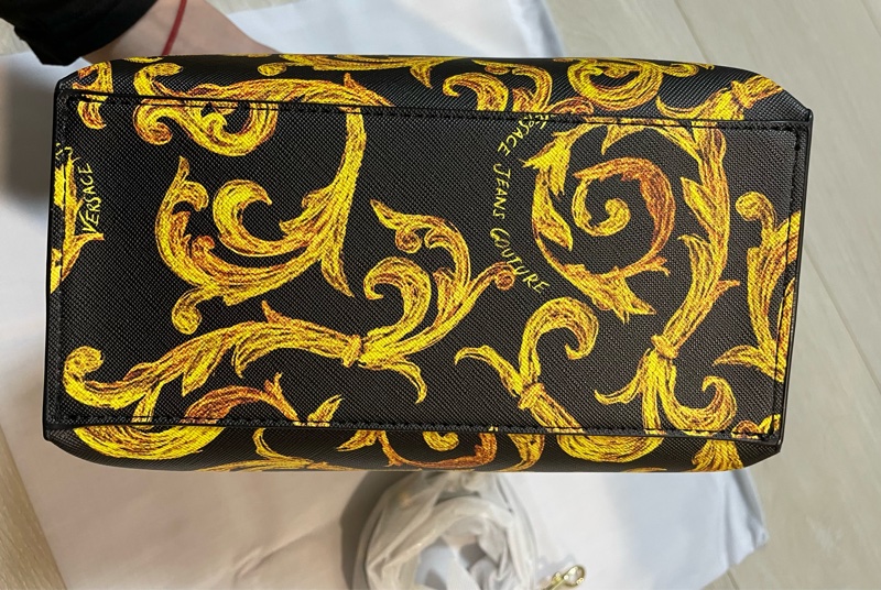 Versace 凡賽斯 全新品 黑標金花托特 手提包/斜背包-3