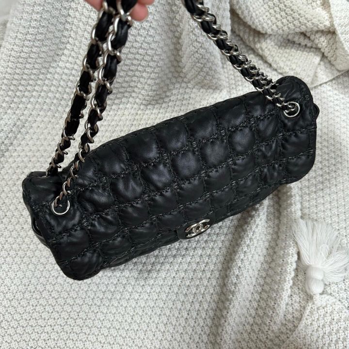 香奈兒 Chanel 毛呢外縫線泡芙機場包xl-6