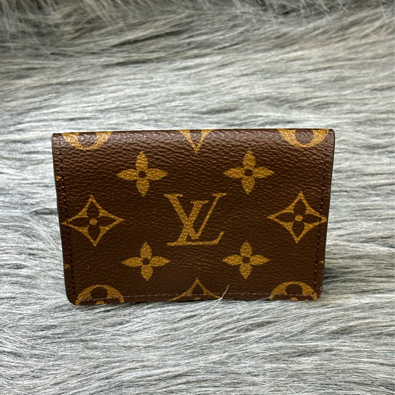 LV M63801 老花 原花 咖皮 金釦 名片夾 卡包 皮夾 零錢包 卡夾-2