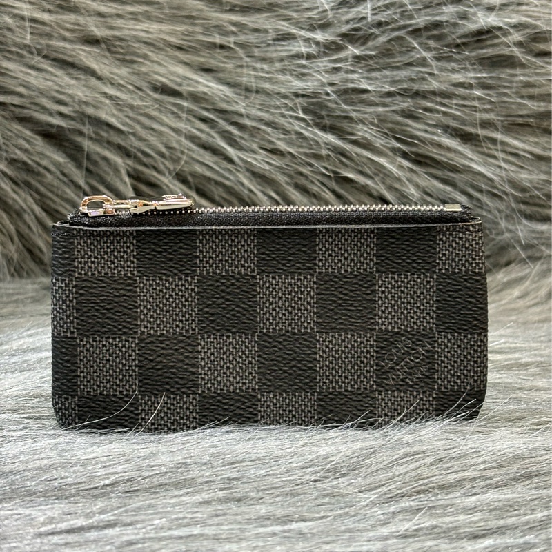 LV N60155 黑色 棋盤格 銀釦 key 零錢包 鑰匙包 錢包-0