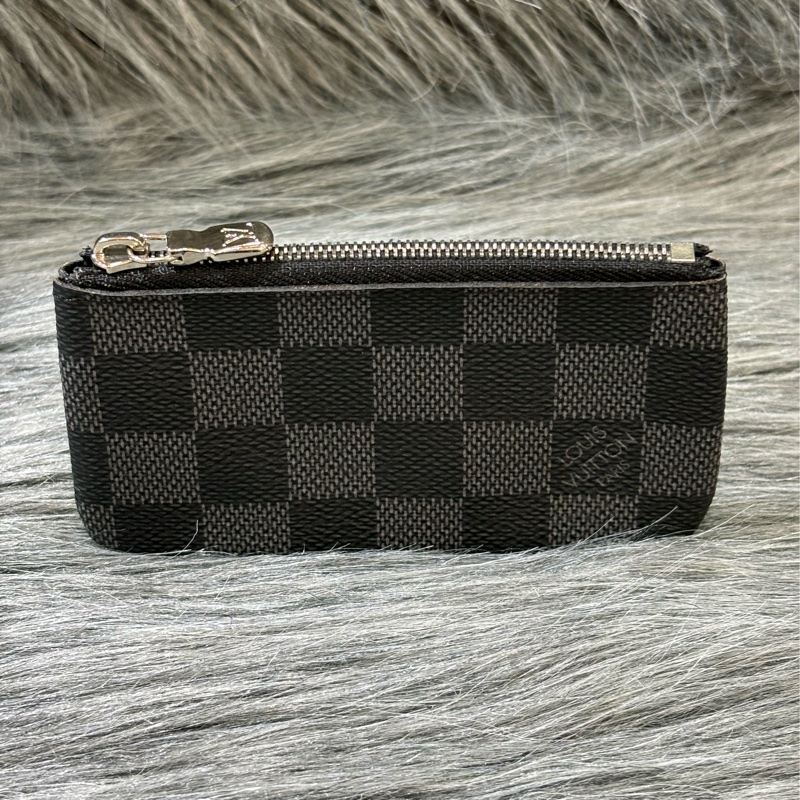 LV N60155 黑色 棋盤格 銀釦 key 零錢包 鑰匙包 錢包-2