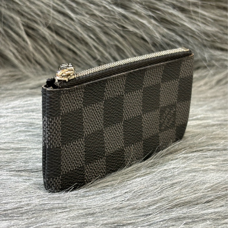 LV N60155 黑色 棋盤格 銀釦 key 零錢包 鑰匙包 錢包-3