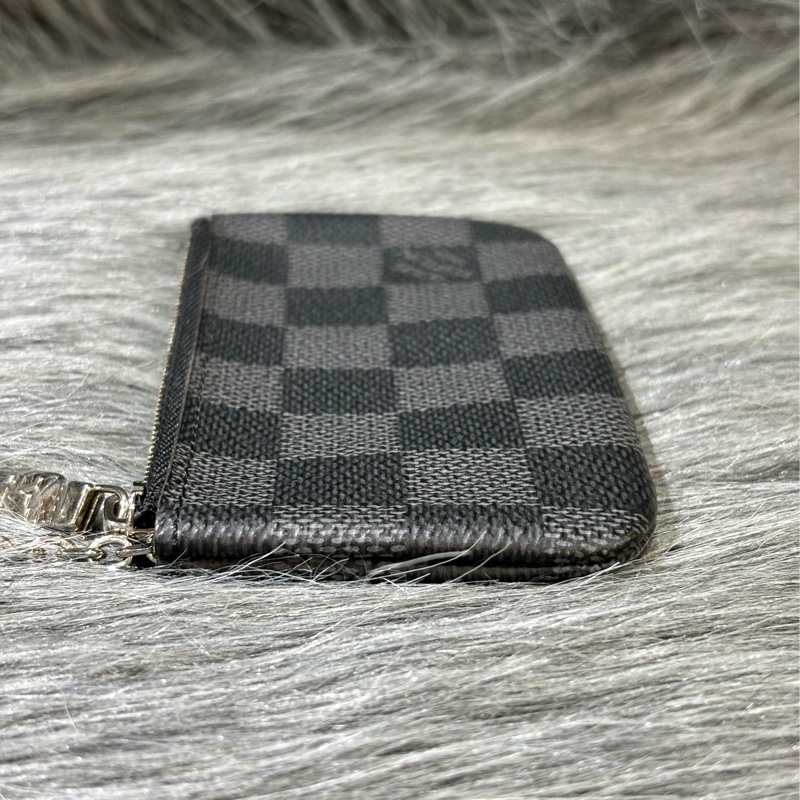 LV N60155 黑色 棋盤格 銀釦 key 零錢包 鑰匙包 錢包-6