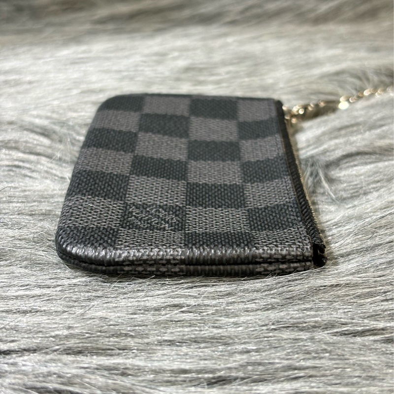 LV N60155 黑色 棋盤格 銀釦 key 零錢包 鑰匙包 錢包-7