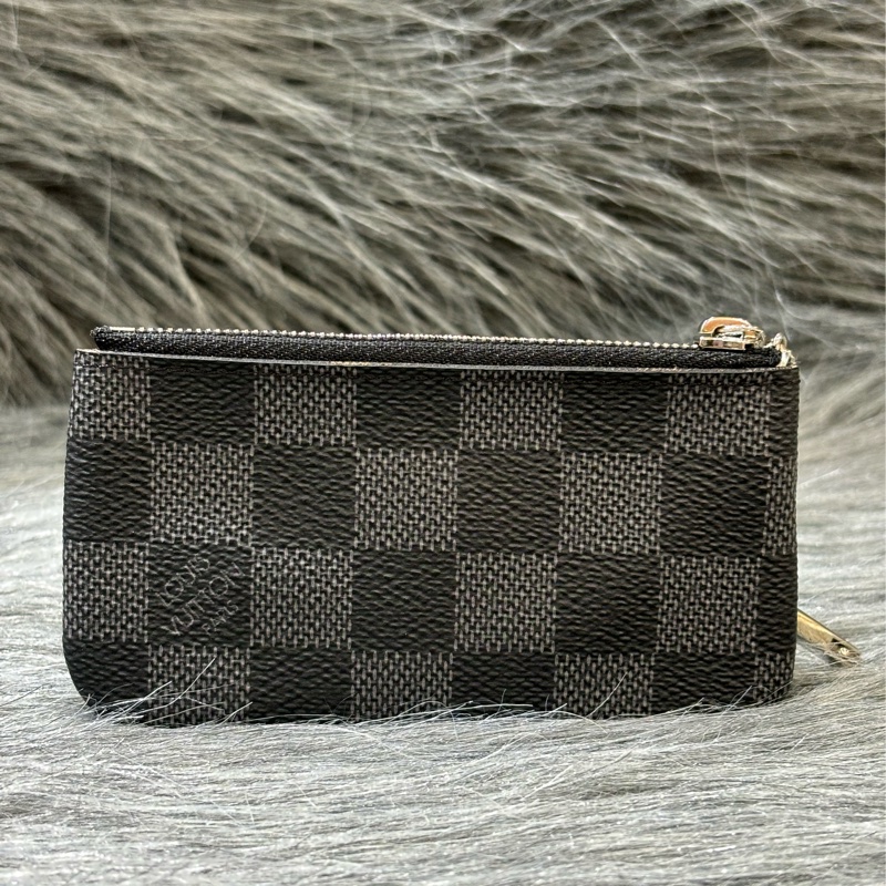LV N60155 黑色 棋盤格 銀釦 key 零錢包 鑰匙包 錢包-8