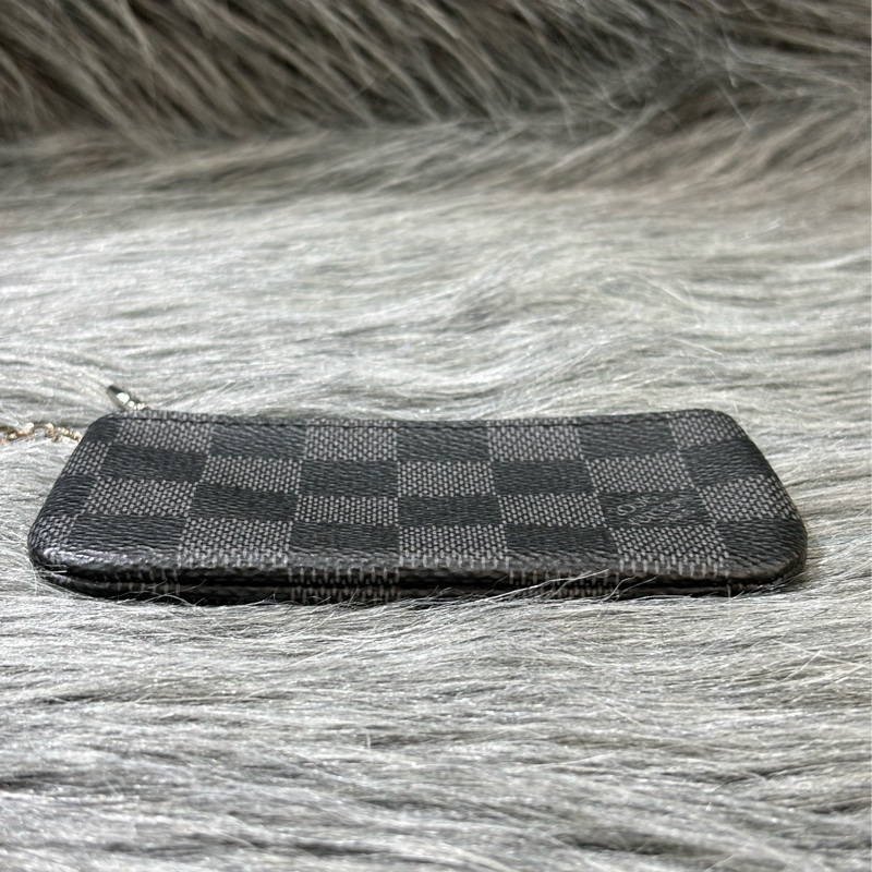 LV N60155 黑色 棋盤格 銀釦 key 零錢包 鑰匙包 錢包-9