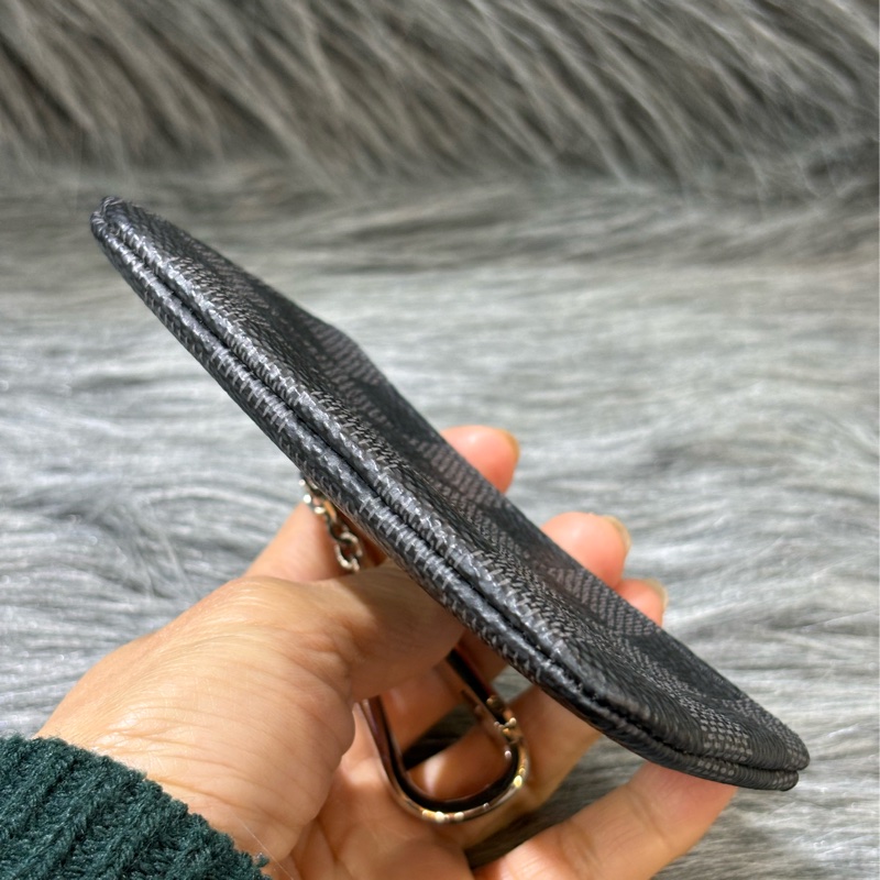 LV N60155 黑色 棋盤格 銀釦 key 零錢包 鑰匙包 錢包-11