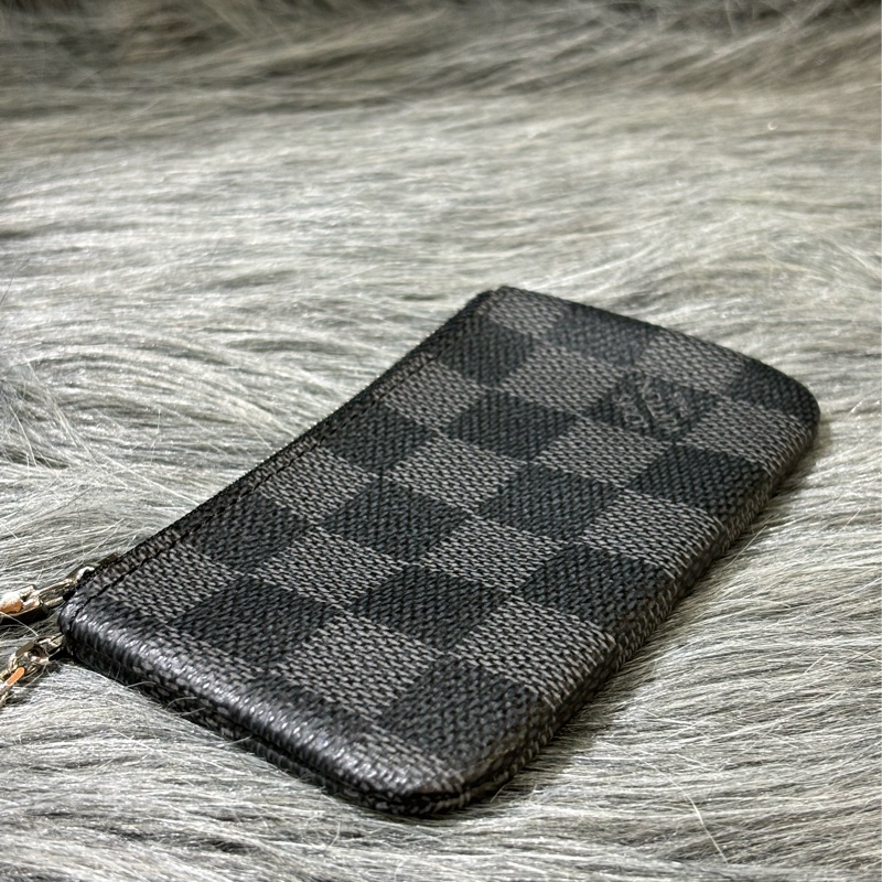 LV N60155 黑色 棋盤格 銀釦 key 零錢包 鑰匙包 錢包-14