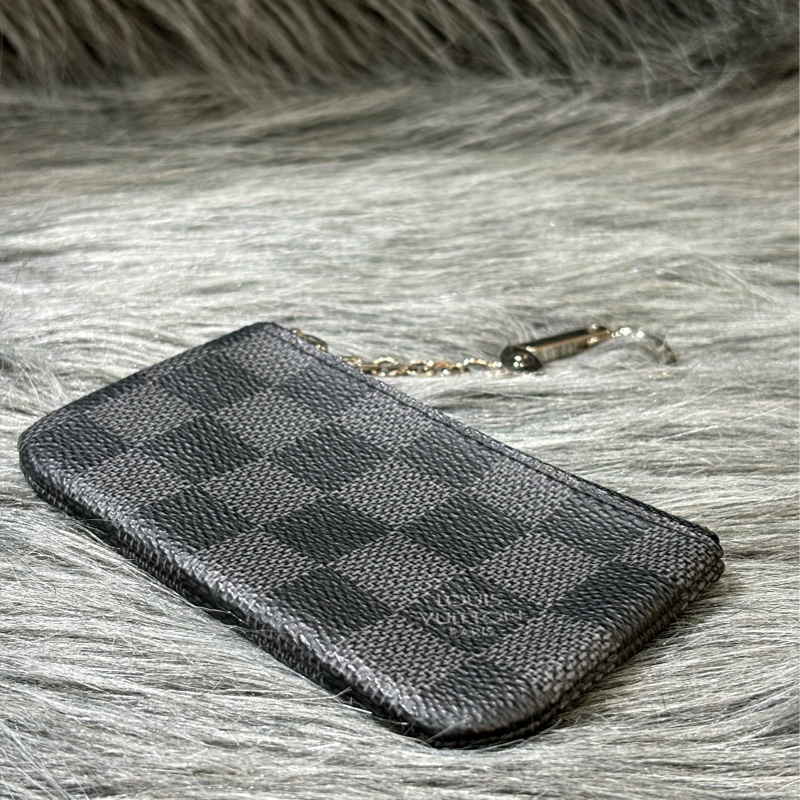 LV N60155 黑色 棋盤格 銀釦 key 零錢包 鑰匙包 錢包-15