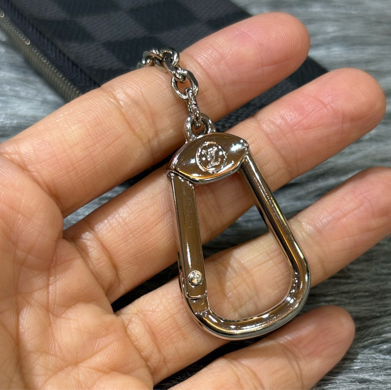 LV N60155 黑色 棋盤格 銀釦 key 零錢包 鑰匙包 錢包-23