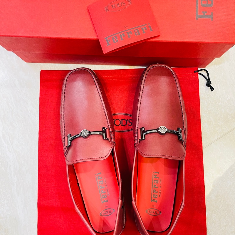 正品 Tod’s 跟Ferrari 聯名豆豆鞋9.5號-0