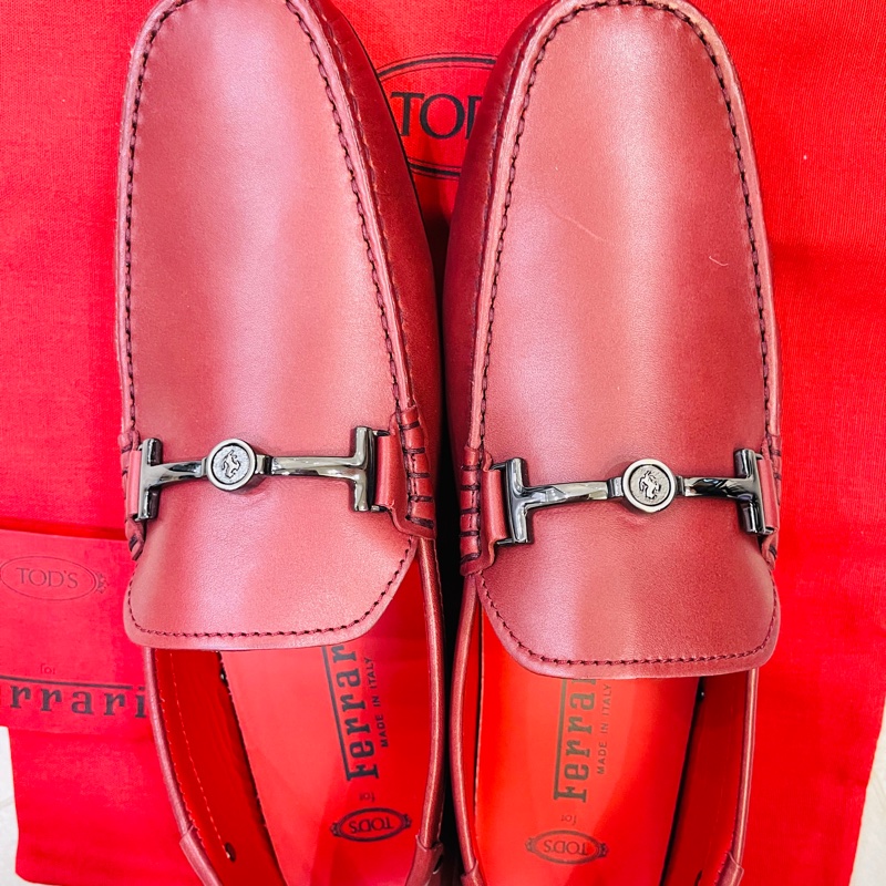 正品 Tod’s 跟Ferrari 聯名豆豆鞋9.5號-1