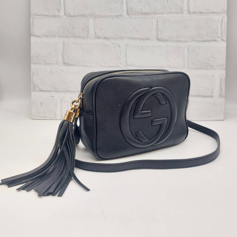 GUCCI 308364 SOHO黑色皮革相機包 古馳 精品斜側背包-6