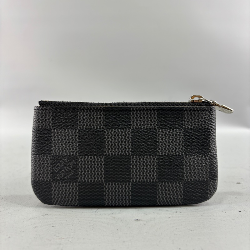 Louis Vuitton N60155黑灰棋盤格鑰匙零錢包-2