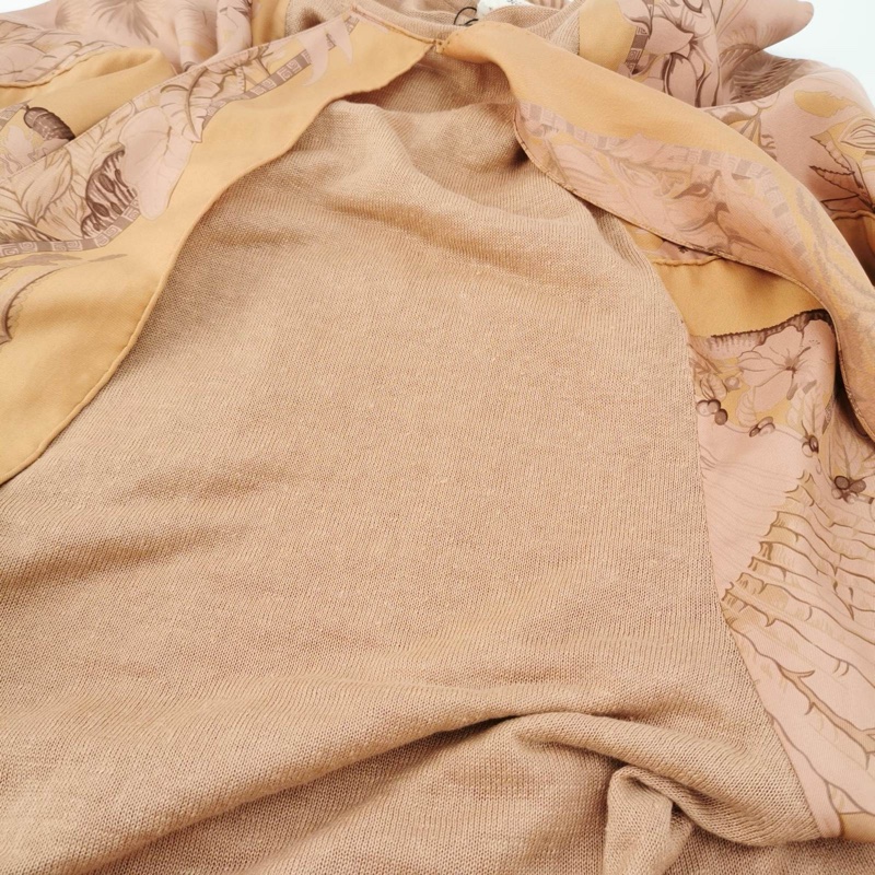 Hermes 桑蠶絲圓領印花連衣裙34碼-5