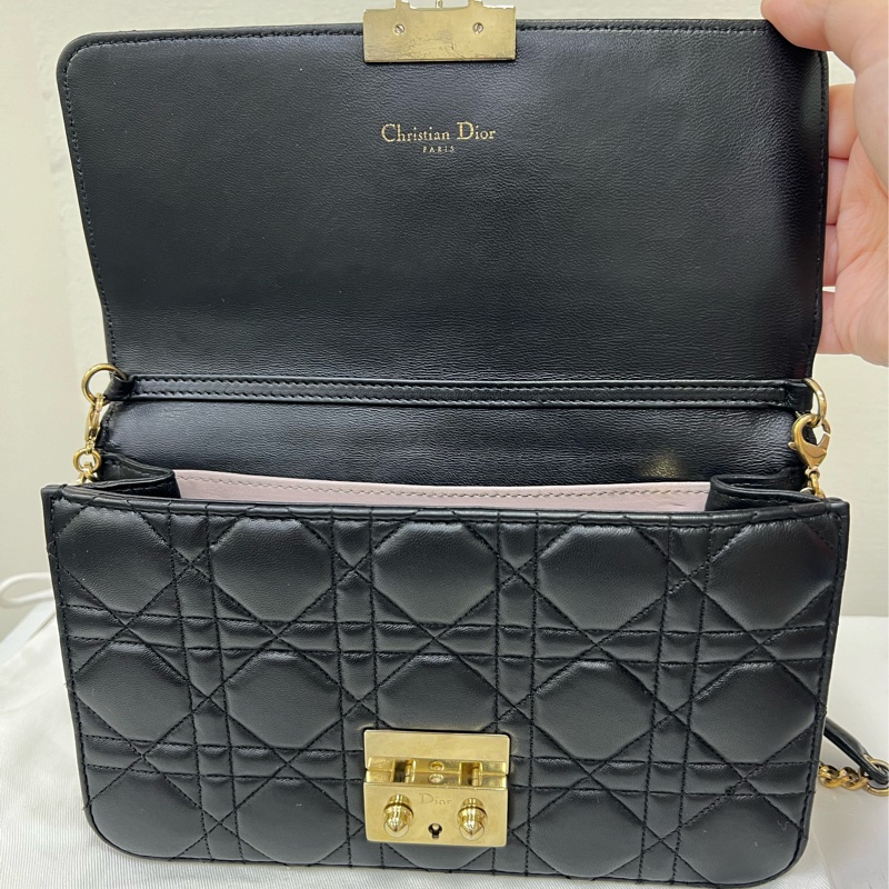 Dior 大mini黑金羊皮Miss Dior斜背包-3