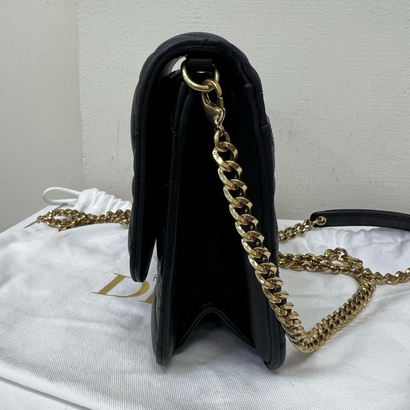 Dior 大mini黑金羊皮Miss Dior斜背包-6