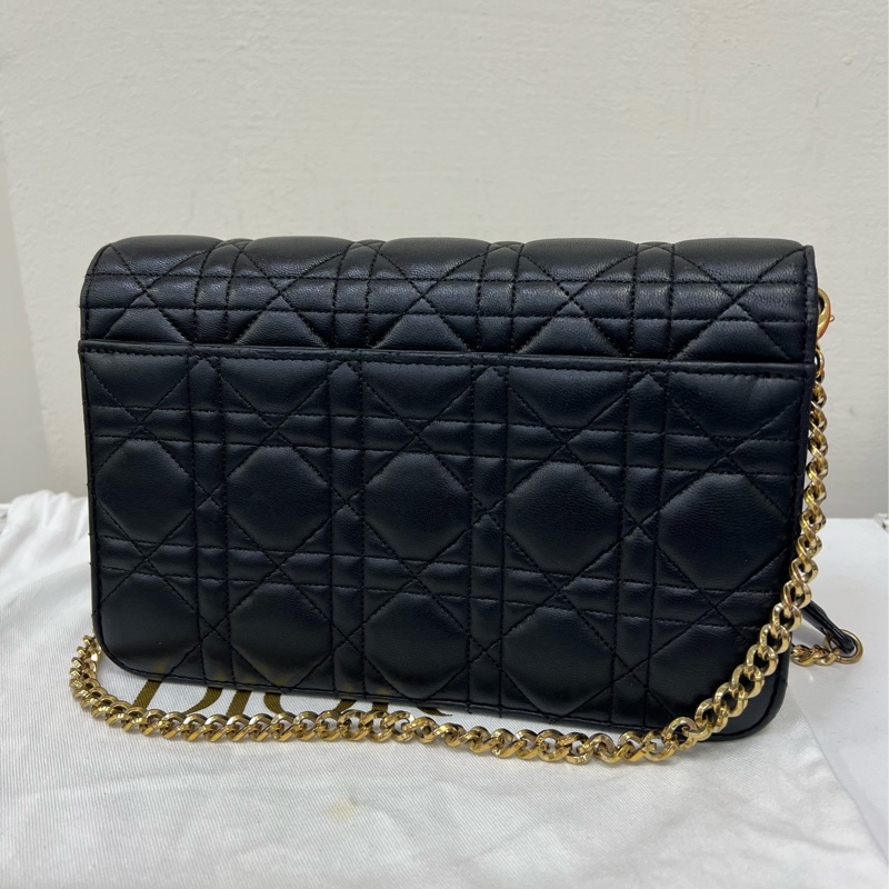 Dior 大mini黑金羊皮Miss Dior斜背包-8