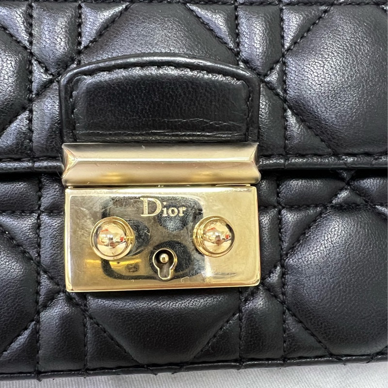 Dior 大mini黑金羊皮Miss Dior斜背包-18