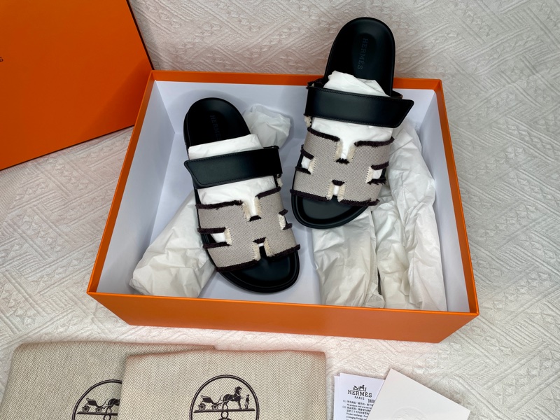 全新愛馬仕HERMES 二舅拖鞋 最新款 拼色帆布-0