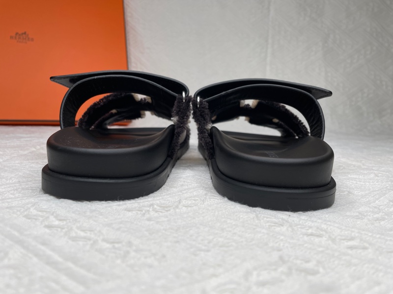 全新愛馬仕HERMES 二舅拖鞋 最新款 拼色帆布-4