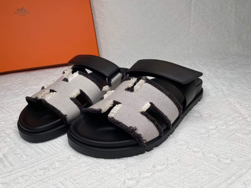 全新愛馬仕HERMES 二舅拖鞋 最新款 拼色帆布-5