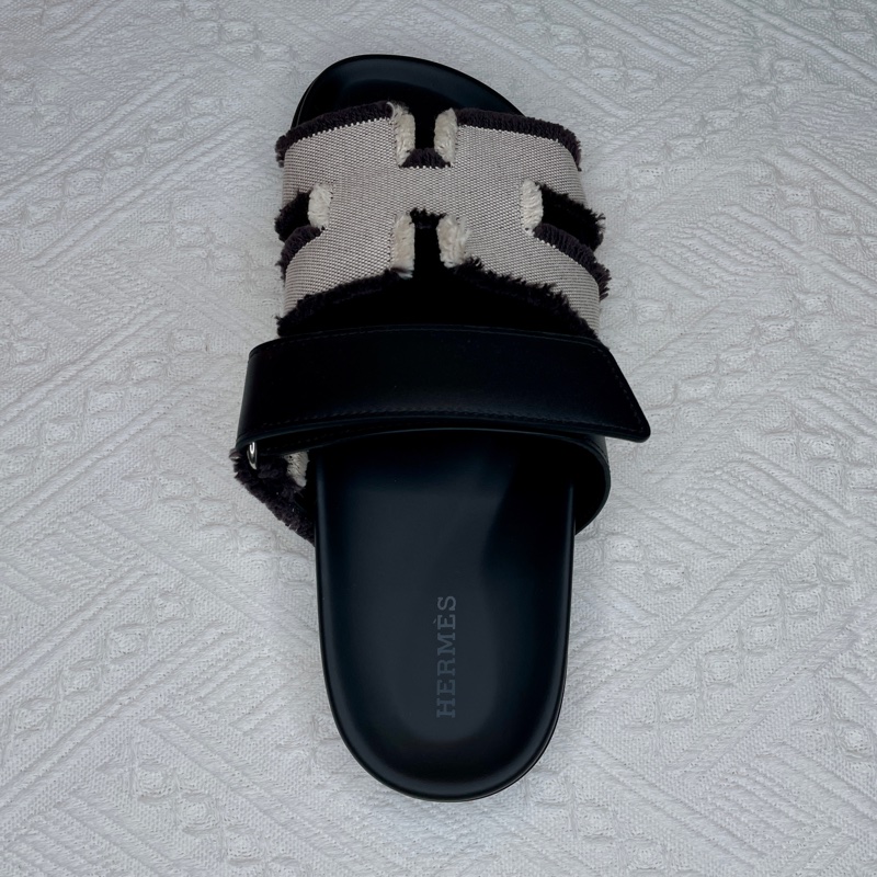 全新愛馬仕HERMES 二舅拖鞋 最新款 拼色帆布-7