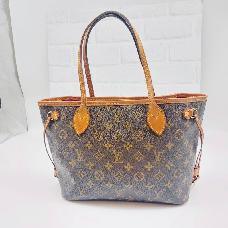 LOUIS VUITTON LV M 原花NEVERFULL PM 小號托特包手提精品包｜PopChill