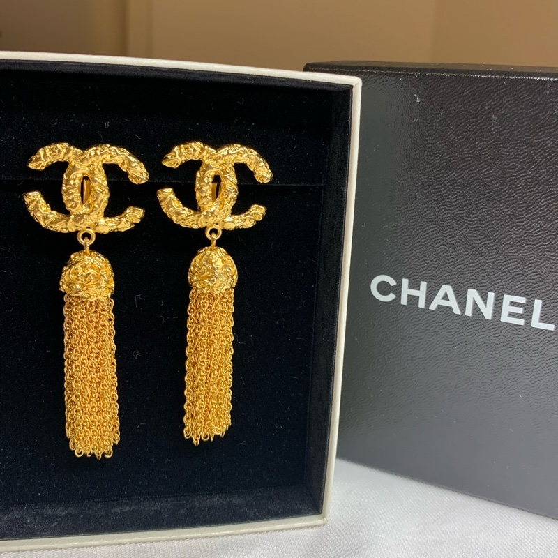 Chanel Vintage 熔岩流蘇耳夾-0