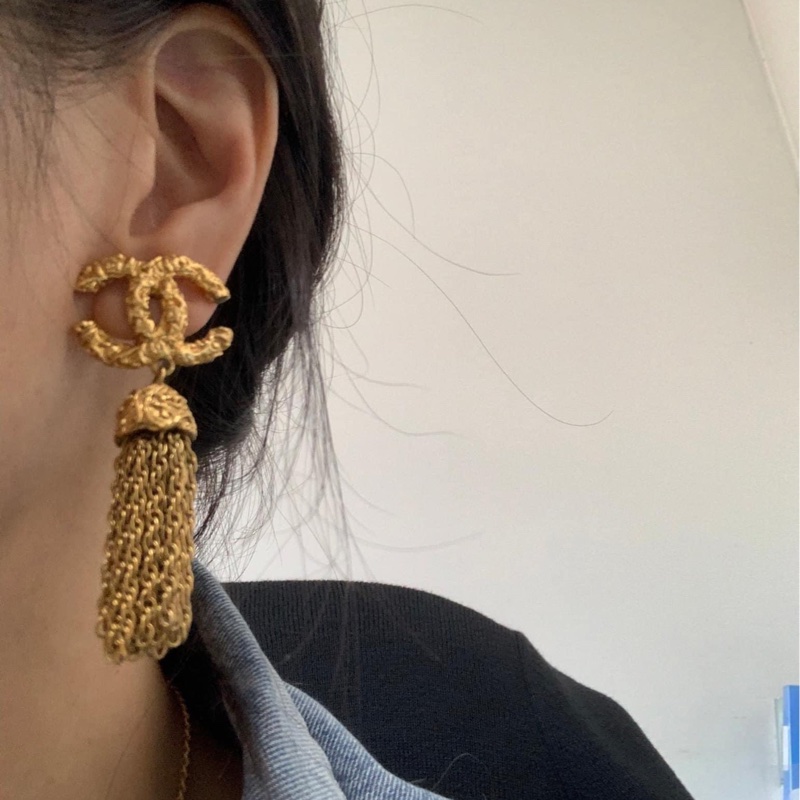 Chanel Vintage 熔岩流蘇耳夾-1