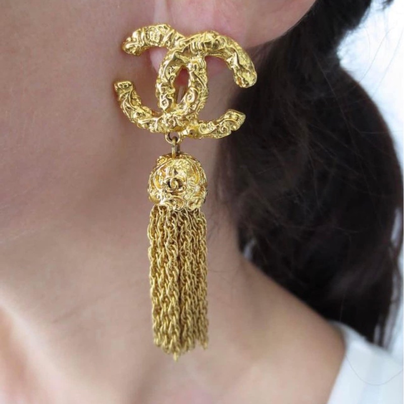 Chanel Vintage 熔岩流蘇耳夾-2