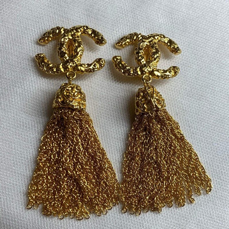Chanel Vintage 熔岩流蘇耳夾-3