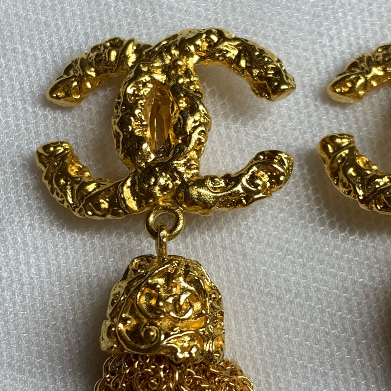 Chanel Vintage 熔岩流蘇耳夾-4