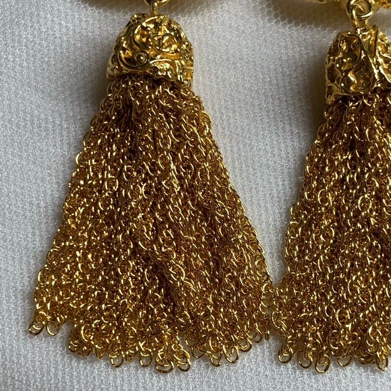 Chanel Vintage 熔岩流蘇耳夾-6