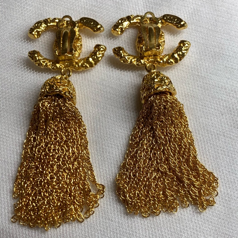 Chanel Vintage 熔岩流蘇耳夾-8