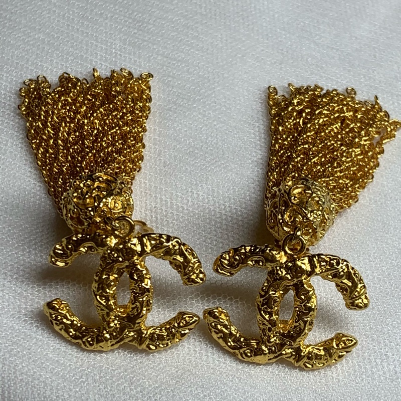 Chanel Vintage 熔岩流蘇耳夾-11