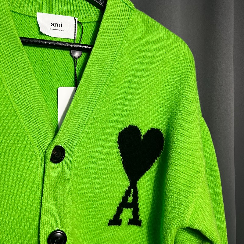 (全新) AMI 純初剪羊毛開襟罩衫 韓系寬版毛衣 愛心毛衣 潮流毛衣 中性服飾 S號-3