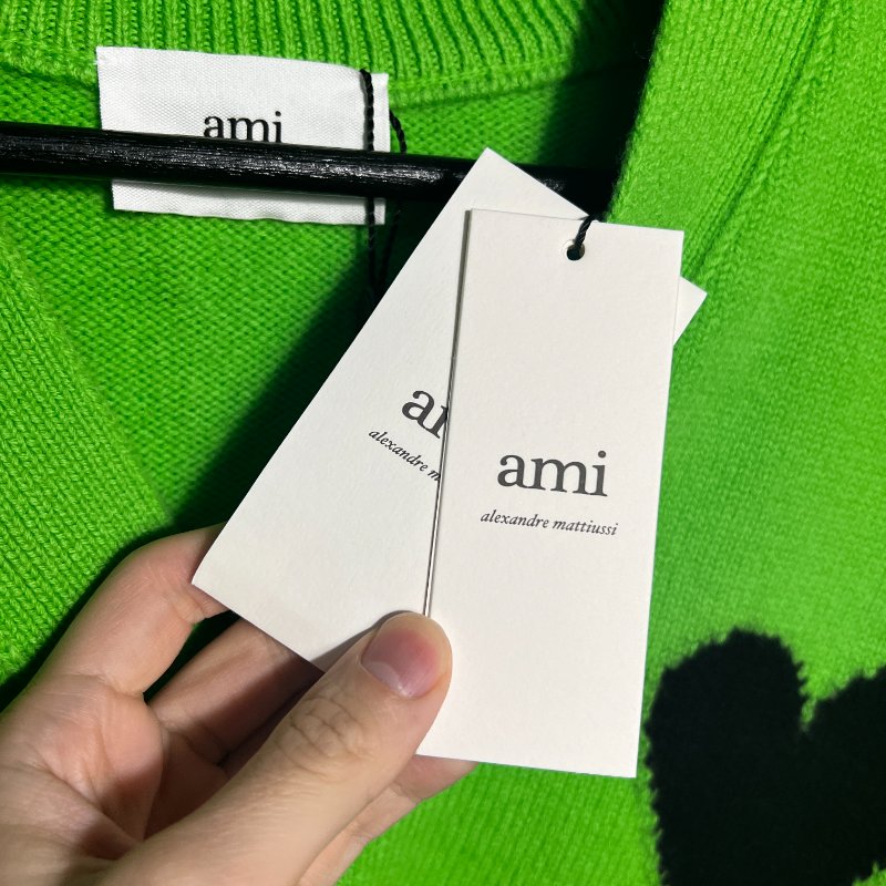 (全新) AMI 純初剪羊毛開襟罩衫 韓系寬版毛衣 愛心毛衣 潮流毛衣 中性服飾 S號-6