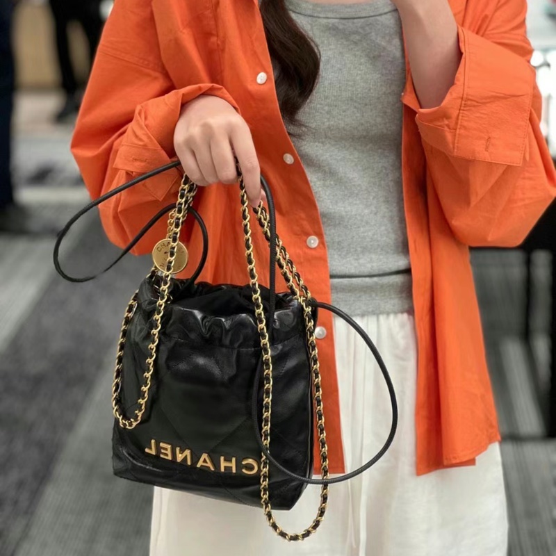 全新Chanel 香奈兒 經典 mini 22 bag 黑金 💖-14