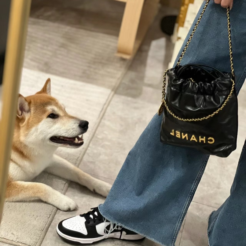 全新Chanel 香奈兒 經典 mini 22 bag 黑金 💖-15