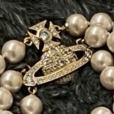 Vivienne Westwood 西太后 三層 珍珠 手鍊 金色-3