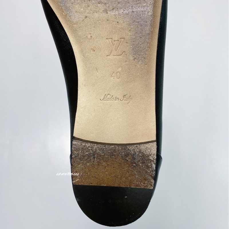 Louis Vuitton 尖頭平底鞋 黑色皮革LV-5
