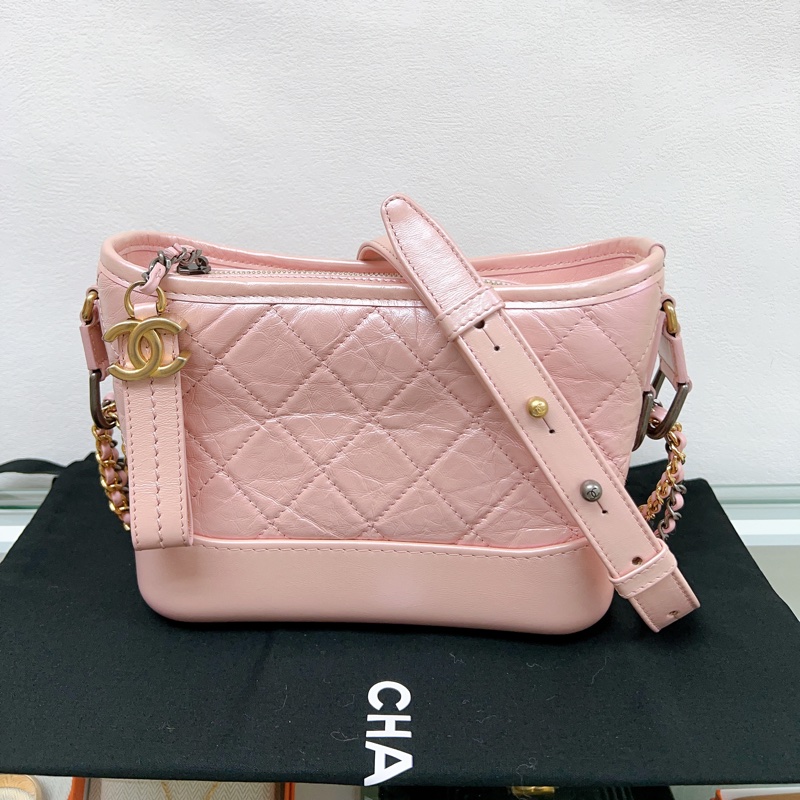 (已出) 夢幻配色🧡Chanel gabrielle hobo small 小號流浪包 珠光粉紅-0