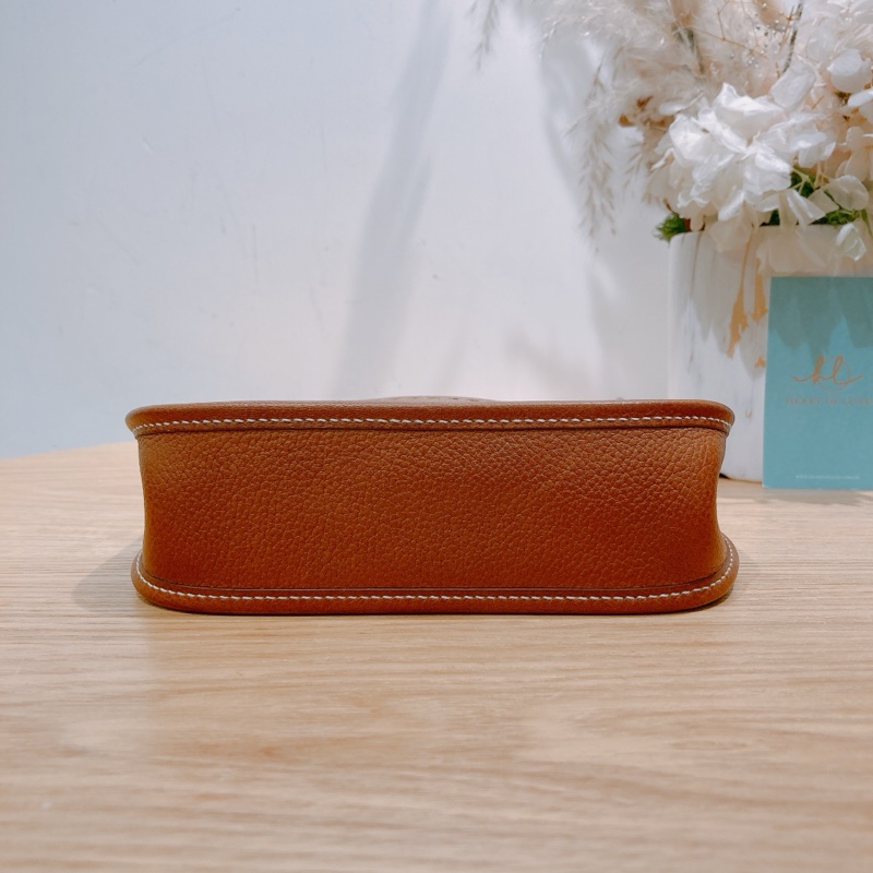 愛馬仕迷你伊芙琳 金棕金扣 TM皮 Mini Evelyne Gold Color-3